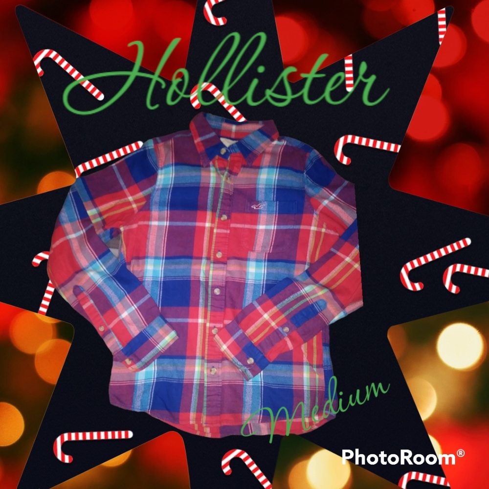 Hollister💕Red plaid Flannel💙